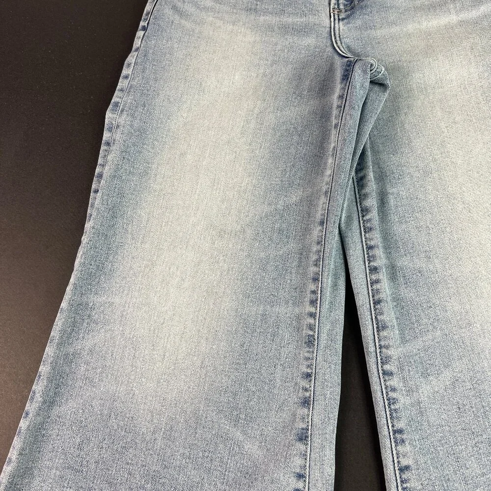 Pistola Jeans Womens Petite 26x24* Izzy Wide Leg Crop Blue Raw Hem Denim Tag 26P - Picture 4 of 16